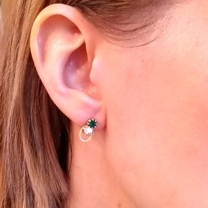 Costume jewelry earrings with 4 ways to wear